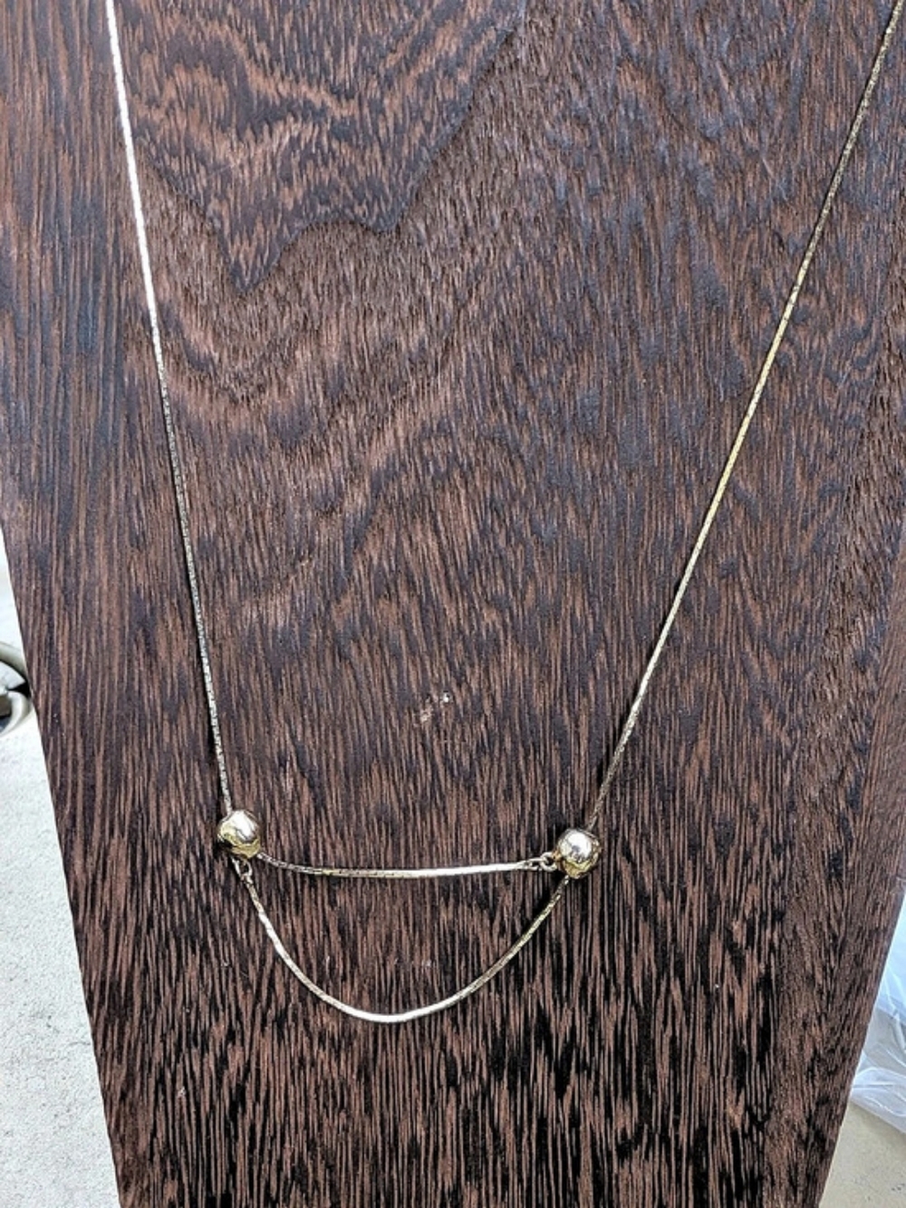 Vintage Gold Tone Adjustable Double Snake Chain Slider Necklace Minimalist